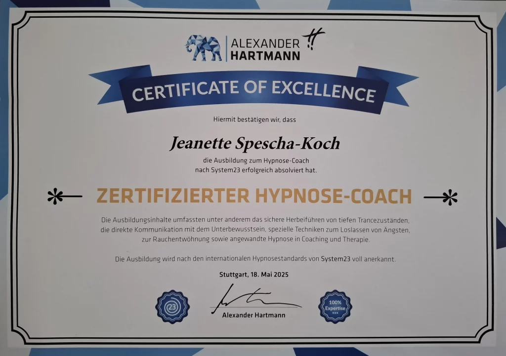 System23 Hypnose Coach Zertifikat Alexander Hartmann